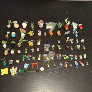 (75) Vintage Miniature Dollhouse Garden Lot Potted Plants Flowers Decor